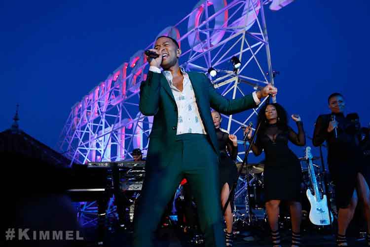 John Legend Performs Rooftop Concert On Roosevelt Hotel For “JIMMY KIMMEL LIVE”