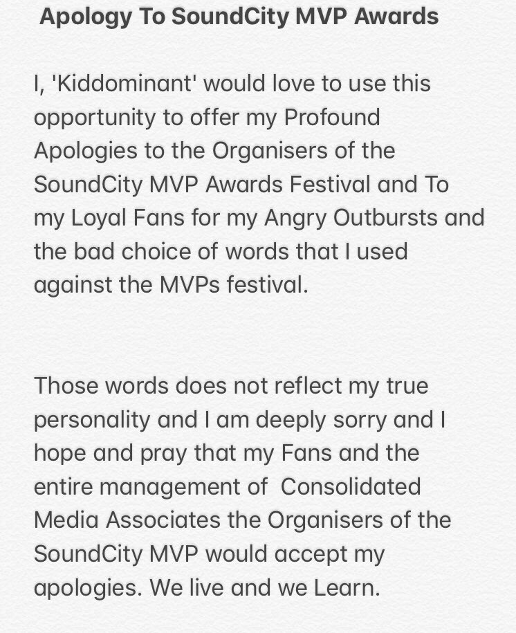 Producer Kiddominant Apologises For Rant Against SoundcityMVP Awards