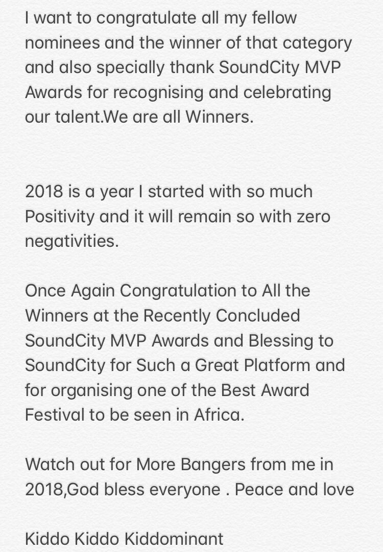 Producer Kiddominant Apologises For Rant Against SoundcityMVP Awards