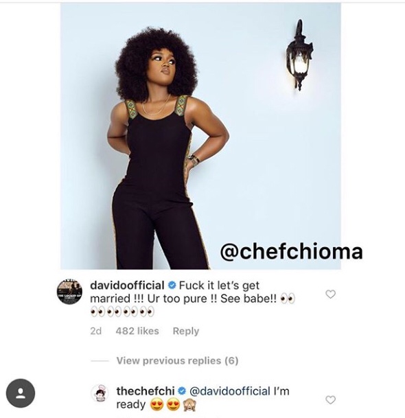 Davido says he is ready to get married, Chioma accepts