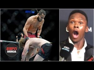 Watch Israel Adesanya Incredible Reaction After Masvidal KO'd Ben Askren In 5 Seconds